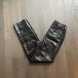 Wilfred Aritzia black faux leather pants